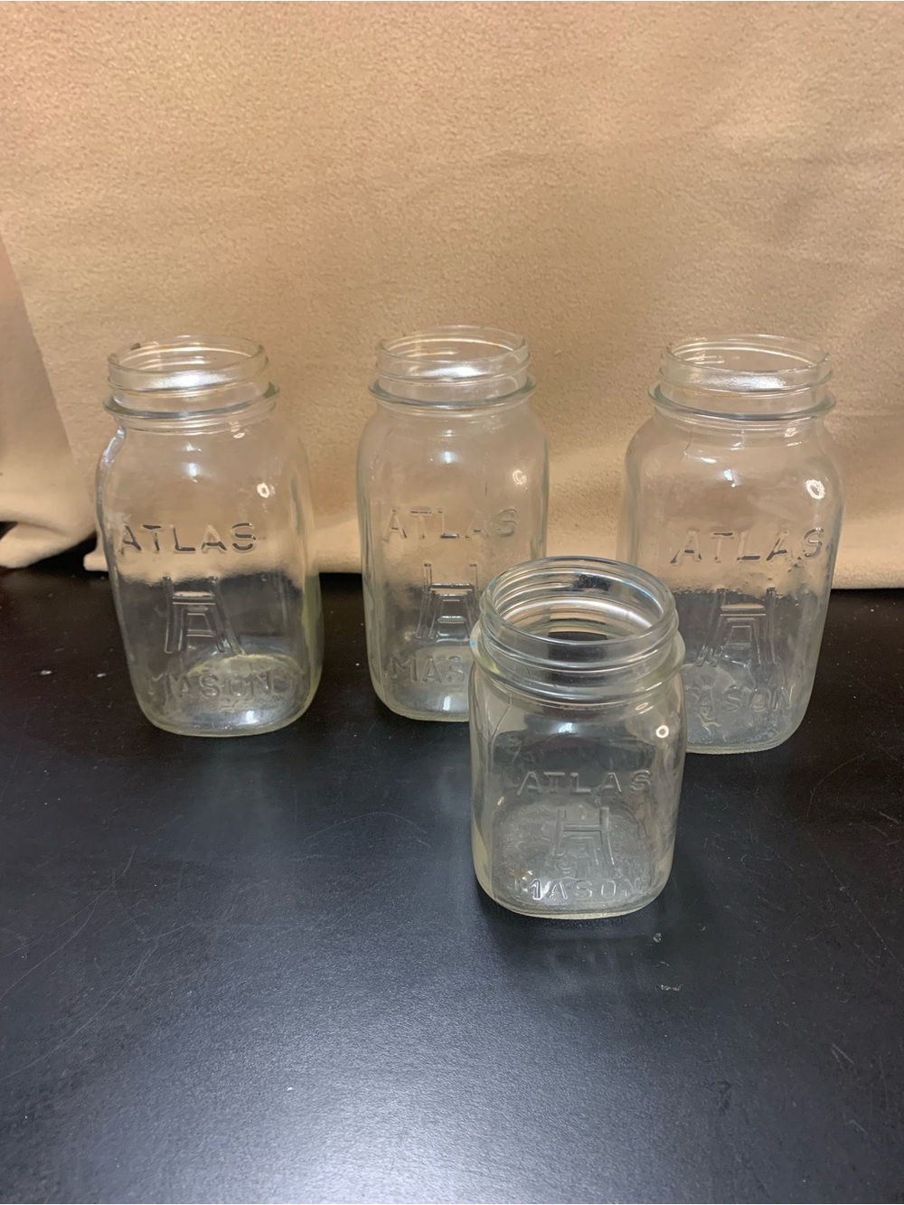 Atlas Clear Glass Mason Jar Set - Clear. Inv 910